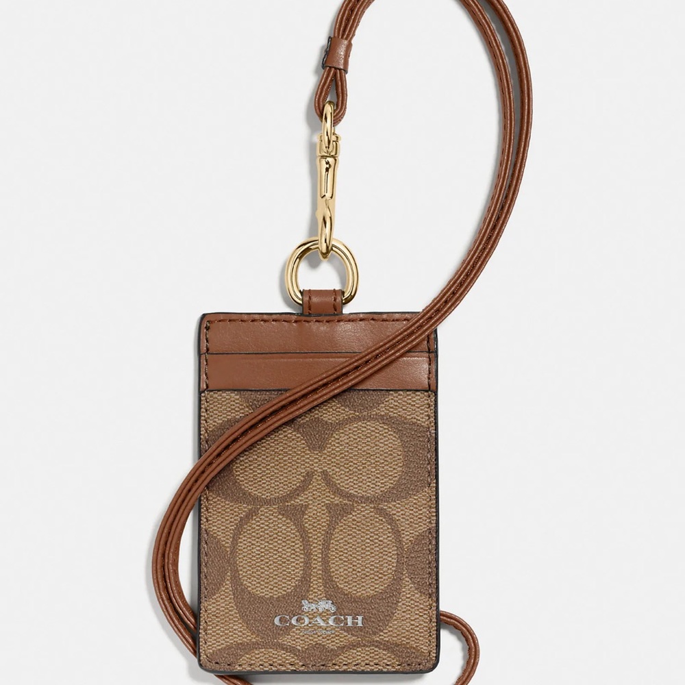 Coach Id Lanyard In Signature Canvas